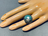 Classic Vintage Native American Navajo Royston Turquoise Sterling Silver Ring-Nativo Arts