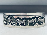 Memory Of Artist Vintage Native American Navajo Sterling Silver Bracelet Cuff-Nativo Arts