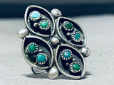 Amazing Vintage Native American Zuni Cerrillos & Sleeping Beauty Turquoise Sterling Silver Ring-Nativo Arts