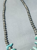 Incredible Vintage Native American Navajo Turquoise Nugget Sterling Silver Bead Necklace-Nativo Arts