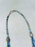 Gorgeous Vintage Southwest Midnight Lapis Turquoise Sterling Silver Necklace-Nativo Arts
