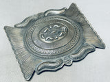 Huuuuuuggggeee Vintage Native American Navajo Detailed Sterling Silver Buckle 129 Grams-Nativo Arts