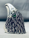 One Of The Most Unique Vintage Native American Navajo Eagle Sterling Silver Feather Ring-Nativo Arts