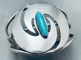 Huge Swirls Vintage Navajo Domed Turquoise Sterling Silver Bracelet Cuff-Nativo Arts