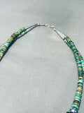 One Of Most Stellar Vintage Navajo Green Turquoise Sterling Silver Necklace-Nativo Arts