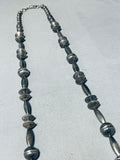 Early Hand Tooled Vintage Native American Navajo Sterling Silver Necklace Old-Nativo Arts