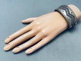 Important Ed Lovato Kewa Santo Domingo Vintage Sterling Silver Bracelet-Nativo Arts