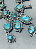 Dropdead Fab Vintage Navajo Turquoise Sterling Silver Squash Blossom Necklace-Nativo Arts