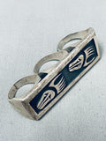 Extremely Rare Triple Finger Vintage Navajo Sterling Silver Ring-Nativo Arts