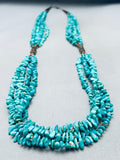 One Of The Most Unique Vintage Native American Navajo Turquoise Heishi Sterling Silver Necklace-Nativo Arts