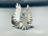 Intricate Vintage Native American Navajo Sterling Silver Eagle Immense Ring-Nativo Arts