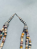 One Of The Best Agate Vintage Native American Navajo Sterling Silver Necklace-Nativo Arts