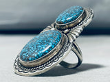 Important Lander Blue Turquoise Vintage Native American Navajo Sterling Silver Ring-Nativo Arts