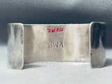 Best Vintage Native American Navajo Victor Moses Begay Turquoise Inlay Sterling Silver Bracelet