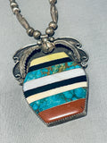 Raymond Lovato!! Important Vintage Santo Domingo Pot Sterling Silver Necklace-Nativo Arts
