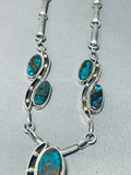 One Of The Finest Vintage Native American Zuni Turquoise Sterling Silver Necklace-Nativo Arts