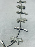 133 Grams Heavy Vintage Native American Navajo Sterling Silver Animal Fetish Necklace-Nativo Arts