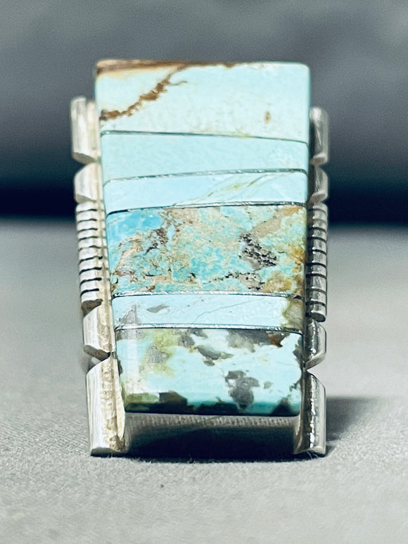 Outstanding Native American Navajo Turquoise Sterling Silver Ring-Nativo Arts