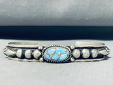Al Jake Native American Navajo Golden Hills Turquoise Sterling Silver Bracelet-Nativo Arts