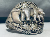 Important Bear Vintage Native American Navajo Sterling Silver Bracelet-Nativo Arts