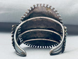 One Of Best Ever Vintage Native American Zuni Green Turquoise Sterling Silver Bracelet Cluster-Nativo Arts