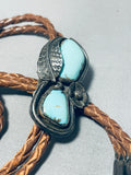 Tremendous Vintage Native American Navajo #8 Turquoise Mine Sterling Silver Bolo-Nativo Arts
