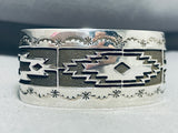 Remarkable Native American Navajo Sterling Silver Bracelet Signed Fred Douglas-Nativo Arts