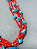 Massive Vintage Native American Navajo Bisbee Old Kingman Turquoise Sterling Silver Necklace-Nativo Arts