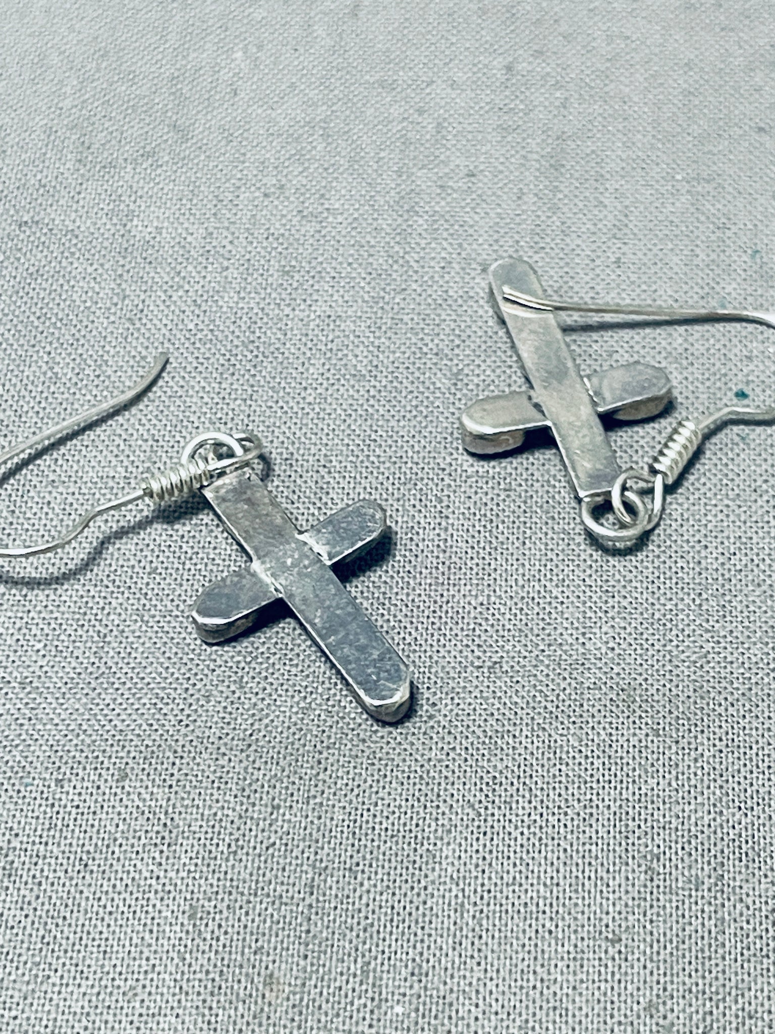 Inverted Cross Sterling Silver Earrings