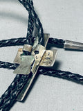 John Family Vintage Native American Navajo Christ Sterling Silver Bolo Tie-Nativo Arts