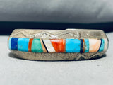 6.5 Inch Wrist Edward Becenti Vintage Native American Navajo Turquoise Sterling Silver Bracelet-Nativo Arts