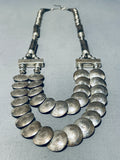 Top Shelf!!! Vintage Native American Navajo Sterling Silver Bead Double Strand Necklace-Nativo Arts