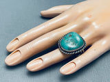 Stunning Vintage Native American Navajo Royston Turquoise Sterling Silver Ring Old-Nativo Arts