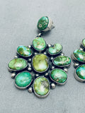 The Best Vintage Native American Navajo Sonoran Gold Turquoise Sterling Silver Earrings-Nativo Arts