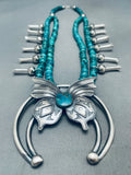Butterfly Love Native American Navajo Turquoise Sterling Silver Necklace-Nativo Arts