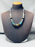 Singer Native American Navajo Turquoise Amethyst Tigers Eye Sterling Silver Necklace-Nativo Arts