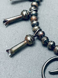 Open Arms Vintage Native American Navajo Sterling Silver Squash Blossom Necklace Old-Nativo Arts