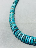 Native American Sensational Santo Domingo Blue Green Turquoise Sterling Silver Necklace-Nativo Arts
