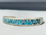 Captivating Vintage Native American Navajo Turquoise Chip Inlay Sterling Silver Bracelet-Nativo Arts
