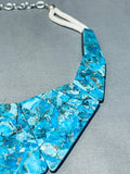 Native American One Of The Most Beautiful Santo Domingo Turquoise Sterling Silver Necklace-Nativo Arts