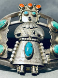 One Of The Finest Ever Vintage Native American Navajo Turquoise Kachina Sterling Silver Bracelet-Nativo Arts