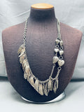 Most Unique Vintage Southwest Heart Sterling Silver Dangling Necklace-Nativo Arts