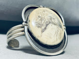 Most Intricate Hand Carved Lion Vintage Native American Navajo Sterling Silver Bracelet-Nativo Arts