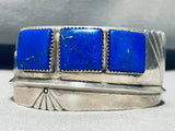 One Of The Coolest Ever Vintage Native American Navajo Lapis Sterling Silver Bracelet-Nativo Arts