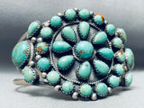 One Of The Best Vintage Native American Navajo Teardrop Turquoise Sterling Silver Bracelet-Nativo Arts