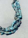 Very Rare Vintage Navaj Bisbee Turquoise Sterling Silver Necklace-Nativo Arts