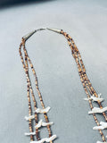 White Doves Vintage Santo Domingo Heishi Sterling Silver Necklace-Nativo Arts