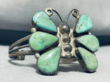 Tears Of Joy Turquoise Vintage Native American Navajo Butterfly Sterling Silver Bracelet-Nativo Arts
