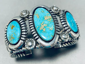 The Best Bilagody Vintage Native American Navajo Turquoise Sterling Silver Coil Bracelet-Nativo Arts