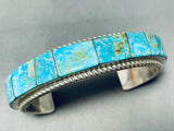 6.5 Inch Wrist Native American Navajo Turquoise Inlay Sterling Silver Bracelet-Nativo Arts